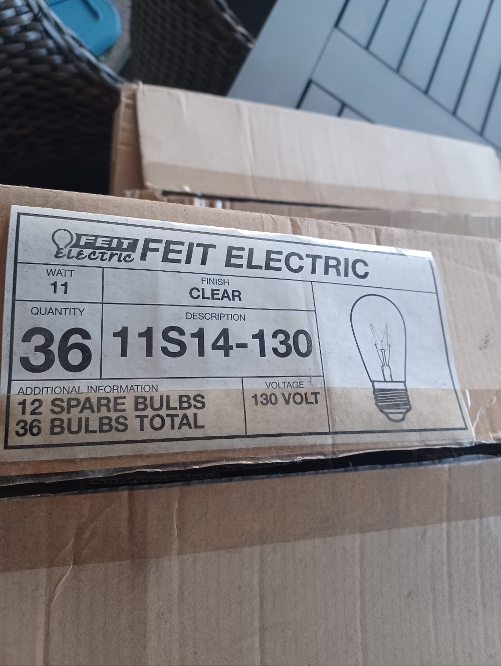 Feit Electric 130v Clear Bulbs- Box Of 36